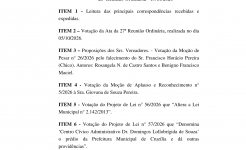 Pauta da 28ª Reunião Ordinária dia 19-10-2026 às 19 hrs Pauta da 28ª Reunião Ordinária dia 19-10-2026 às 19 hrs - 1